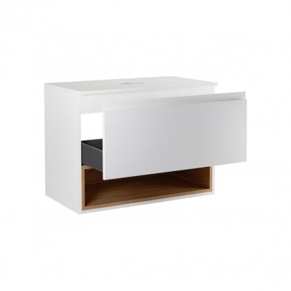 Тумба підвісна Qtap Robin 600х476х470 White/Whitish oak зі стільницею QT1379TPН6001WWO — Photo 2