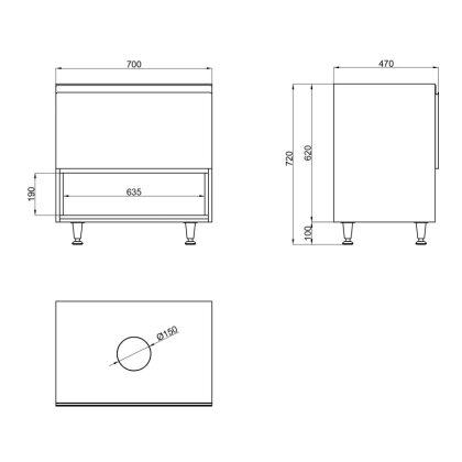 Тумба напольна Qtap Robin 700х616х437 Graphite/Whitish oak зі стільницею QT1380TNН7002GWO — Photo 1