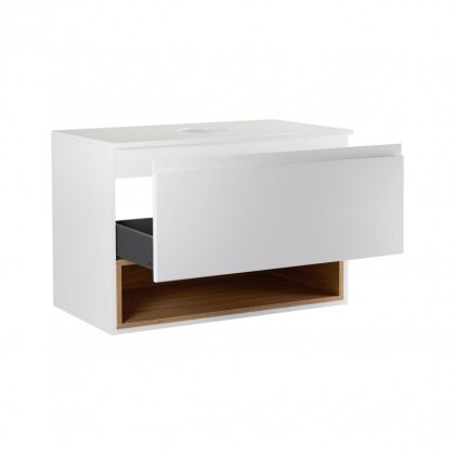 Тумба підвісна Qtap Robin 700х476х437 White/Whitish oak зі стільницею QT1379TPН7001WWO — Photo 2