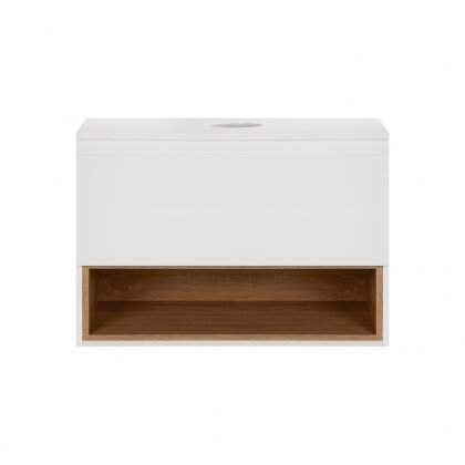 Тумба підвісна Qtap Robin 700х476х437 White/Whitish oak зі стільницею QT1379TPН7001WWO — Photo 3