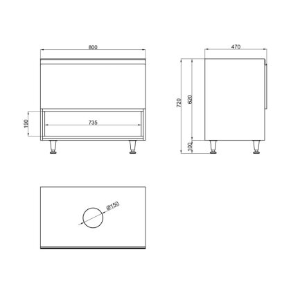 Тумба підлогова Qtap Robin 800х616х437 Graphite/Whitish oak зі стільницею — Photo 1