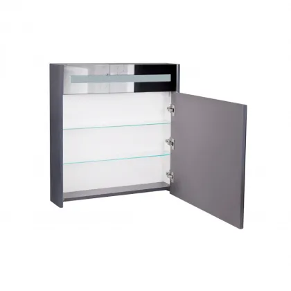 Дзеркальний шафа підвісний Qtap Robin 700х730х145 Graphite з LED-підсвічуванням QT1377ZP7002G — Photo 4