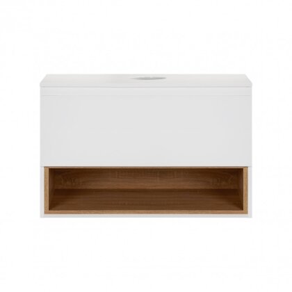 Тумба підвісна Qtap Robin 800х480х470 White/Whitish oak зі стільницею QT1379TPН8001WWO — Photo 3