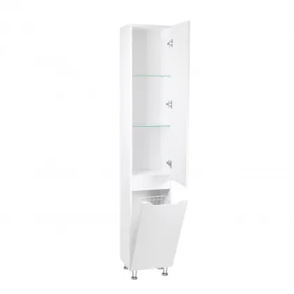 Пенал підлоговий Qtap Scorpio 350х1900х300 White з кошиком для білизни QT1475PN1901KRW — Photo 3