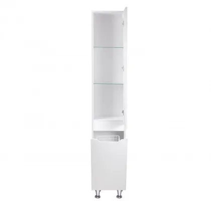 Пенал підлоговий Qtap Scorpio 350х1900х300 White з кошиком для білизни QT1475PN1901KRW — Photo 4