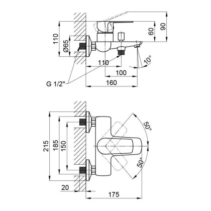 Змішувач для ванни Qtap Planice 3015107DC — Photo 1