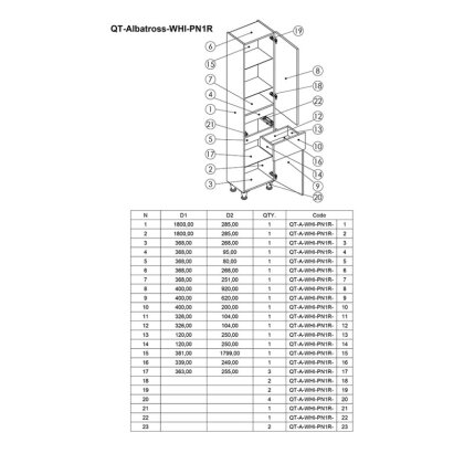 Пенал підлоговий Qtap Albatross 400х1900х305 White QT0175PN1900DRW — Photo 4