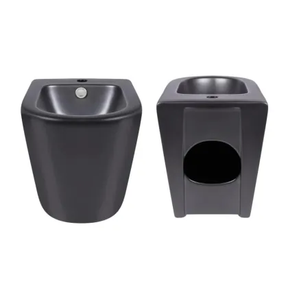  Унітаз підлоговий Robin Ultra Quiet QT13226083AMB 660x360x855 Black + Біде напольне Robin QT13442141CMB 565x360x405 Black — Photo 7