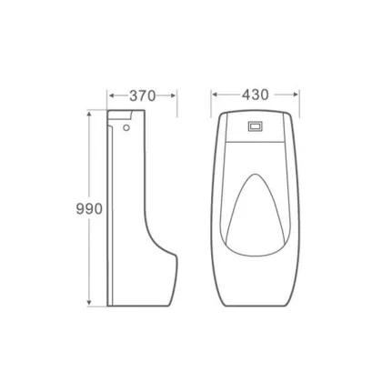 Пісуар підлоговий Qtap Scorpio з ІЧ-датчиком автоматичного змиву 430х370х990 White QT1488101HW — Photo 1