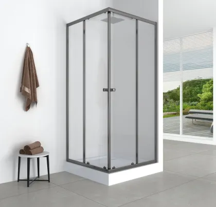 Душова кабіна без піддону Mixxus CUBIC SC01-90x90x185-TR GRAPHITE прозоре скло 4мм (MI6907) — Photo 4