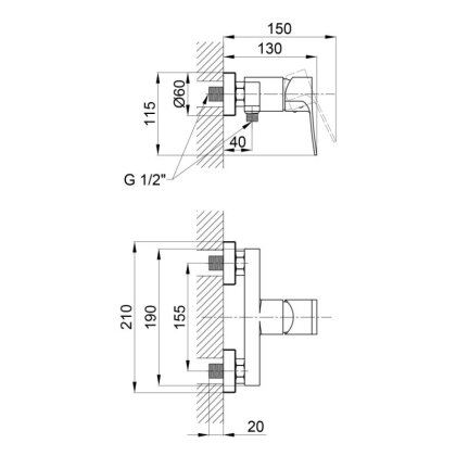 Змішувач для душу Qtap Nihonto QTNH4022101CB Black Matt — Photo 1