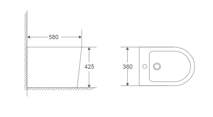 Біде підлогове Mixxus Premium BEVEL-0601 580х360х425mm (MP6598) — Photo 1