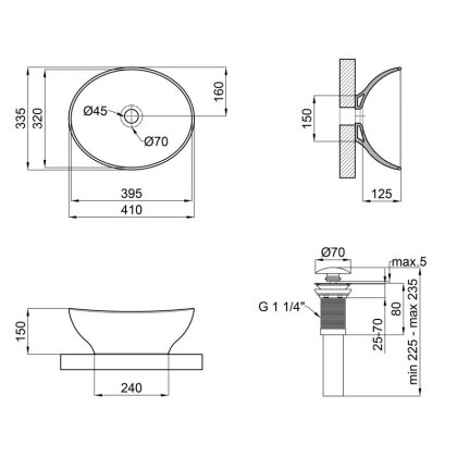 Раковина-чаша Qtap Dove 410x335x145 White з донним клапаном QT06113078W — Photo 1