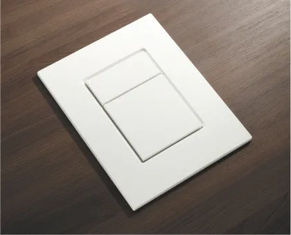 Панель змиву пластикова Koer KT-0607-03 157x198x3mm, кнопка квадратна (колір білий) — Photo 2
