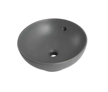 Раковина накладна Mixxus Premium TOPPER-0201 GRAY 410x410x165mm з переливом (MP6649) — Photo 7