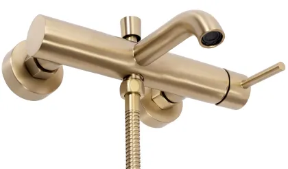 Змішувач для ванни та душу REA LUNGO BRUSHED GOLD настінний з виливом — Photo 7