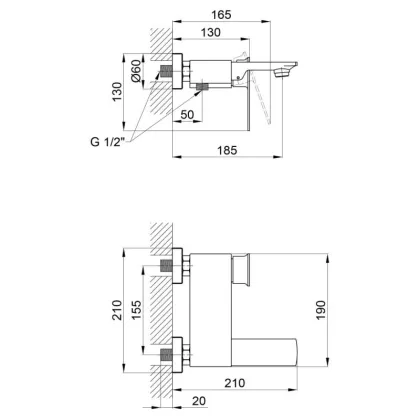 Змішувач для ванни Qtap Lodenice QTLOD3031102KC Chrome — Photo 1