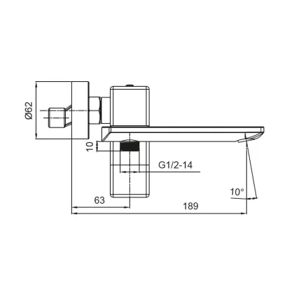 Змішувач для ванни з коротким виливом Koer KB-41010-05 (Колір чорний) (KR3485) — Photo 1