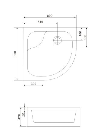 TISZA MELY душова кабіна 80*80*200см, на глибокому піддоні, профіль білий, скло Zuzmara — Photo 2