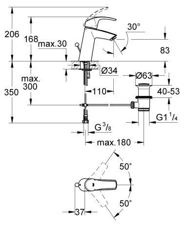 Змішувач для раковини M-розміру Grohe Eurosmart (23322001) — Photo 5