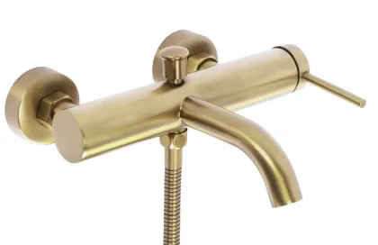 Змішувач для ванни REA SPOT BRUSHED GOLD з виливом — Photo 1