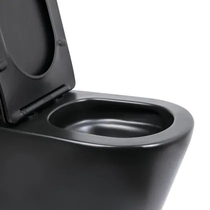 Унітаз підлоговий Qtap Scorpio Ultra Quiet безобідковий з сидінням Soft-close MATT BLACK QT14226088AMB — Photo 3