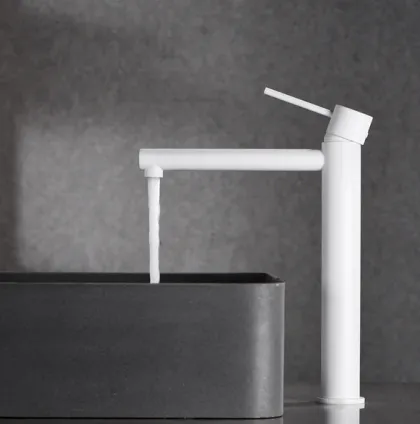 IMEX MILOS STICK MATT WHITE Змішувач для умивальника високий, білий матовий — Photo 1