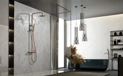 IMEX MONZA PVD BRUSHED ROSE GOLD Душова колона, PVD рожеве матове золото — Photo 1