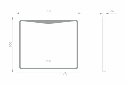 Світлодіодне LED дзеркало LINE 700х600 — Photo 1