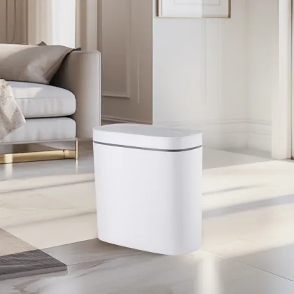 Відро для сміття сенсорне овальне Mixxus Flat-TC0109 White 9 л колір білий (MI7074) — Photo 2