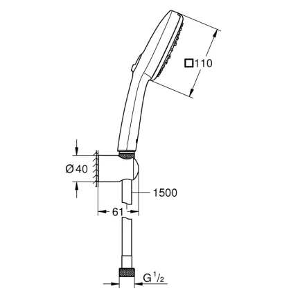 Душовий набір Grohe Tempesta Cube 110 3 режими (27588003) — Photo 1