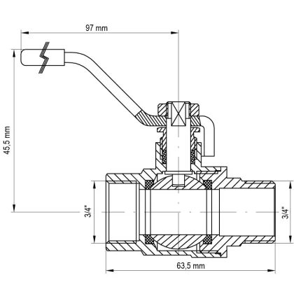 Кран кульовий Koer 3/4" ГШР (KR.215) (KR0044) — Photo 2