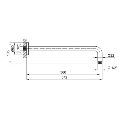 Кронштейн для верхнього душу Qtap Trubice 400OC — Photo 1