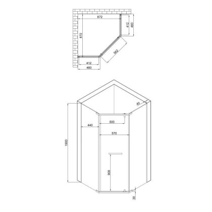 Душова кабіна Lidz Dozorca SC90x90.BLA.LOW.TR, скло прозрачне 6 мм без піддона — Photo 1