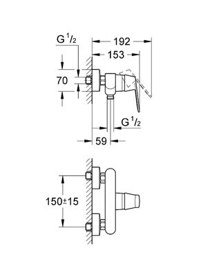 EUROSMART Cosmo - Змішувач для душу GROHE 32837000 — Photo 1