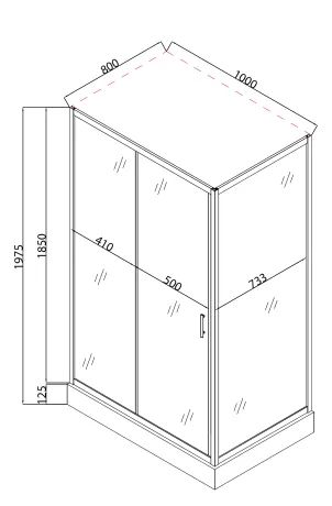 Душова кабіна з низьким піддоном Mixxus HARD SCT01-100x80x198-TR CHROME прозоре скло 5мм (MI6908) — Photo 6