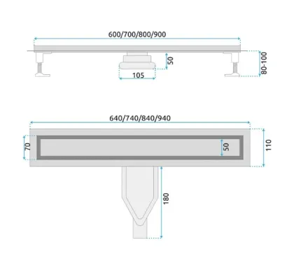Трап для душу REA NEOX 80 SUPERFLOW BRUSHED STEEL 2в1 сталь — Photo 4