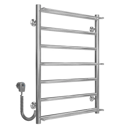 Рушникосушарка електрична Ladder П7 500х700 Deffi нержавіюча сталь (Хром, EF16, Ліве підключення) — Photo 1