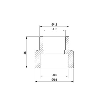 Муфта PPR Alfa Plast 40х32 — Photo 1