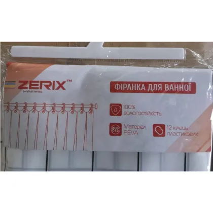 Шторка для ванної ZERIX SCP-011-180x180 з PEVA (поліетиленвінілацетату) (Візерунок "Клітина" біла) (ZX6084) — Photo 3