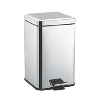 Відро для сміття квадратне ZERIX Z-416 CHROME 12 л (колір хром глянець) (ZX0541)