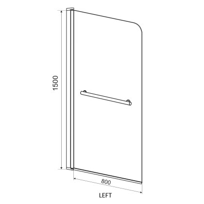 Штора на ванну 80*150, скло тоноване, ліва — Photo 1