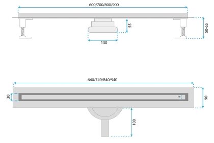 Трап для Душа REA Neox Slim pro Золото Мат 90 REA-G2716 — Photo 10