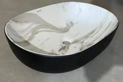 Раковина накладна MIXXUS PREMIUM ELLIPSE-0105 MARBLE-BLACK 600х400х150mm (MP6565) — Photo 6
