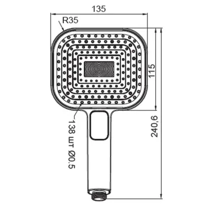 Лійка для душу Koer KP-0404-01 (3 функції) (KR4999) — Photo 1