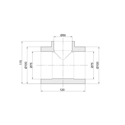 Трійник PPR Thermo Alliance 75х50х75 — Photo 1