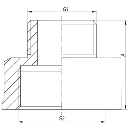Перехідник (коннектор) 1/2 "х3 / 4" (хром) Koer KF.A0608.CHR (KF0138) — Photo 2