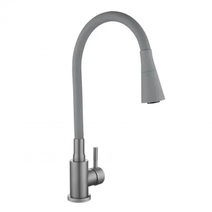 Змішувач для кухні Lidz Aria 015F31 (k35) з гнучким виливом LDARI015F31GGRP49567 Graphite/Grey — Photo 3