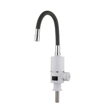 Проточний кран-водонагрівач з гнучким виливом для кухні Lidz Warm 065 LDWAR065GRE49096 White/Grey — Photo 2