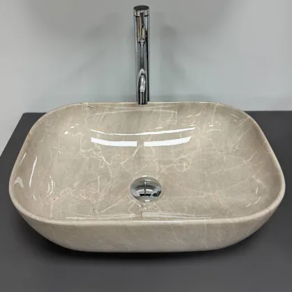 Умивальник (раковина) VBI RAVENNA BEIGE STONE GLOSSY накладний — Photo 2